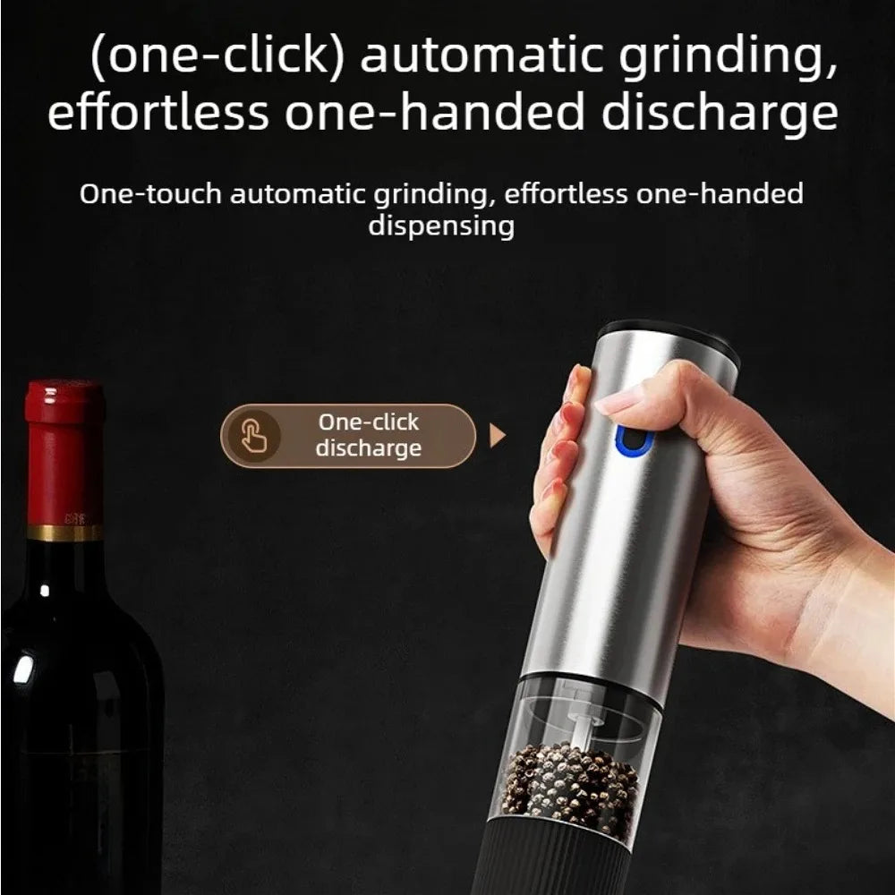 Automatic Electric Mill for Pepper Rechargeable Grinder with Adjustable Coarseness Practical Kitchen Tool for Daily Cooking