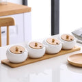 European White Porcelain Seasoning Jar with Lid Household Kitchen Utensils Pepper Bottle Grain Storage Tank Pepper Spice Box Jar