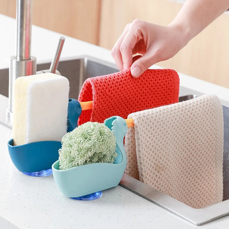 Kitchen Dishcloth Rack Sink Drainer And Storage Rack Suitable For Kitchens And Bathrooms. It Can Store Sponges And Dishcloths