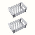 Kitchen Sink Drain Rack Stainless Steel Extendable Dish Drying Rack Drain basket Fruit Vegetable Washing Drainer Storage rack