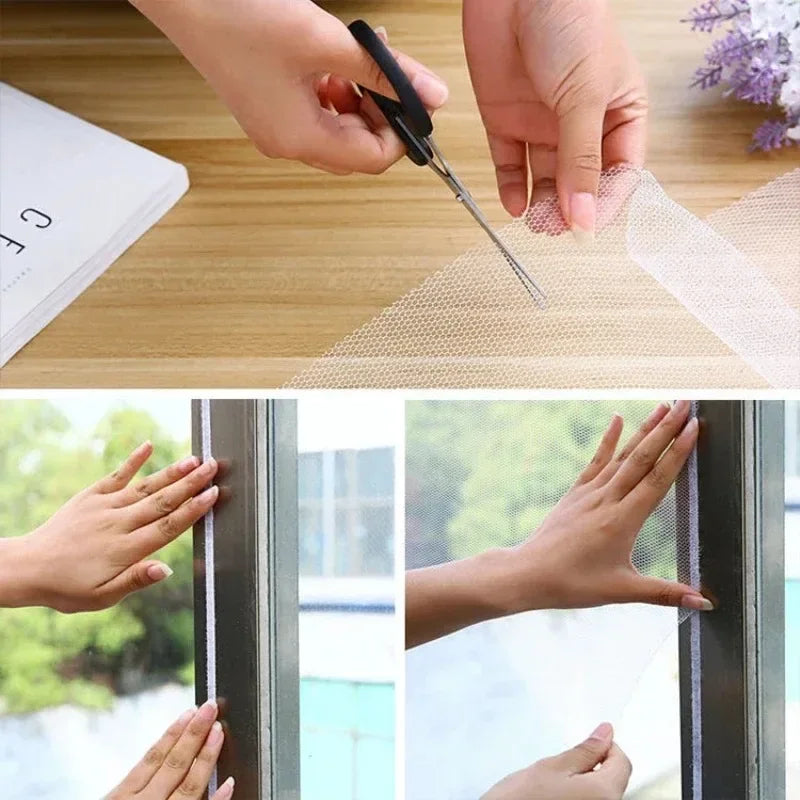 1PC No Drilling Self-Adhesive Window Mosquito Net, Anti-Mosquito Screen for Bedroom, Kitchen & Outdoor Use