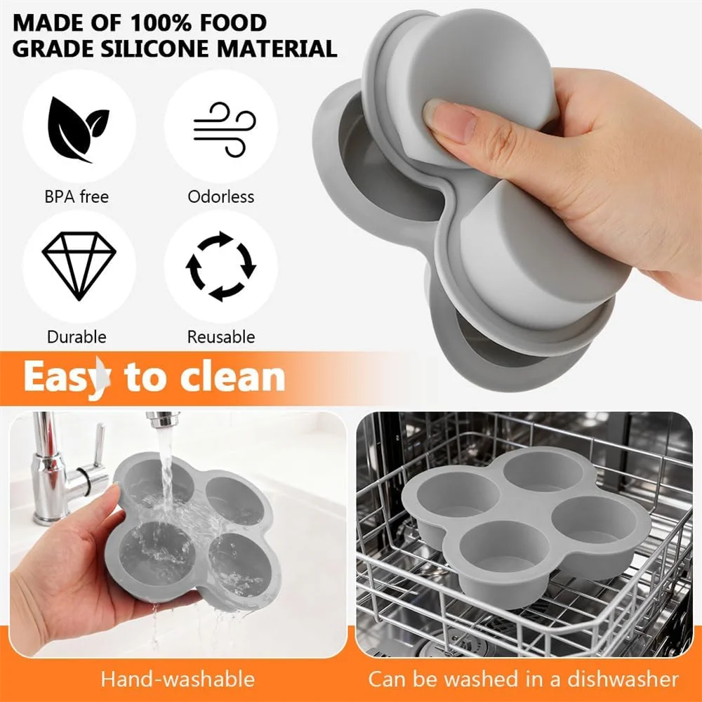 Air Fryer Egg Mold, 4 Cups Silicone Air Fryer Baking Pan Non-Stick for Egg Bites, Cupcake, Muffin, Tart, Frittata,Quiche