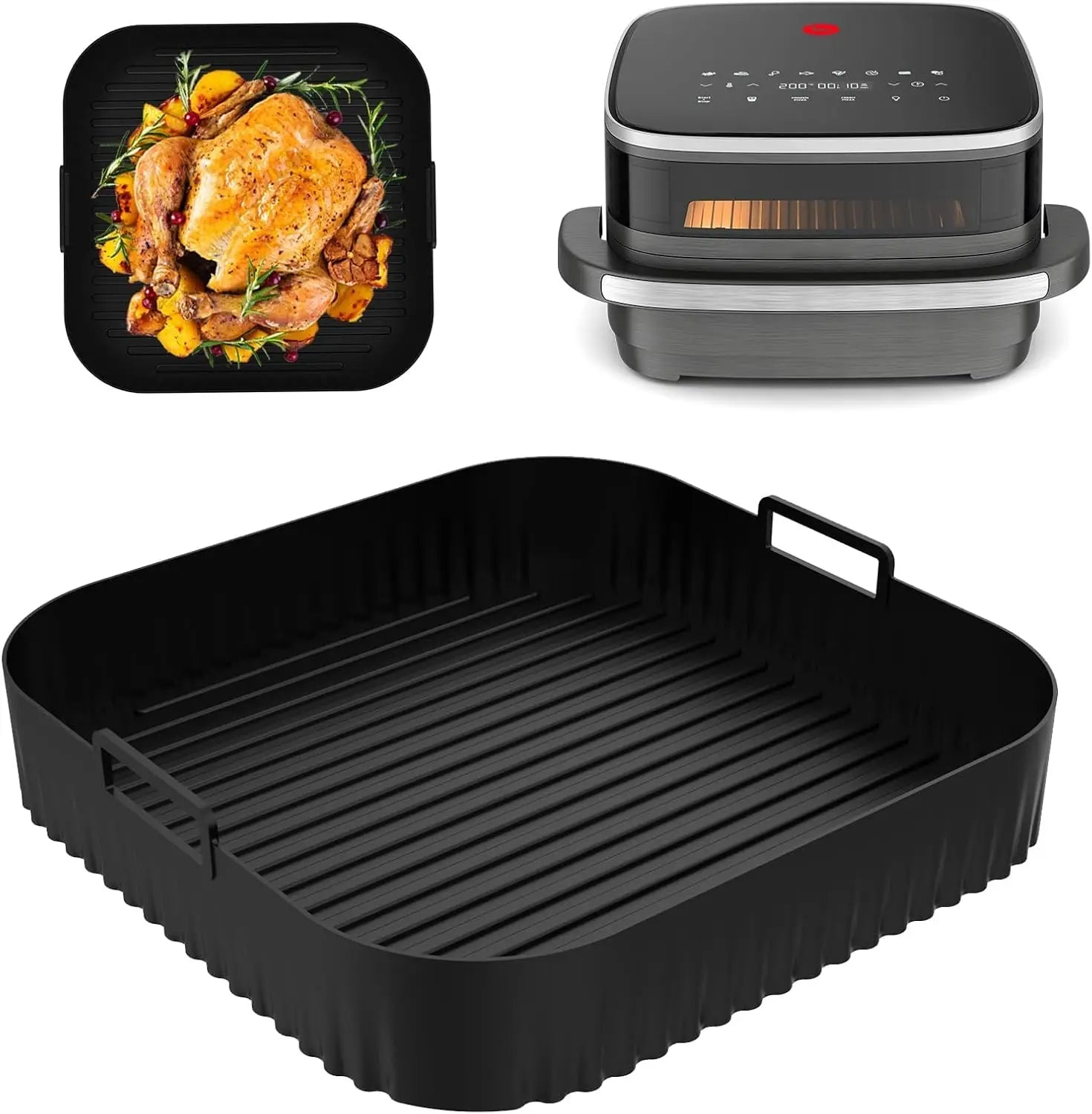 Silicone Air Fryer Mould, Air Fryer Silicone Molds for Tefal Easy Fry XL Surface, Silicone Tray Air Fryer Container