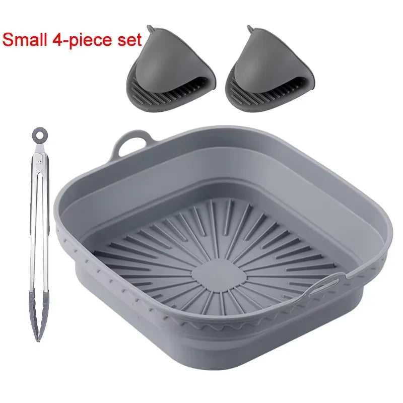 20-23cm Square Silicone Mold for Air Fryer Large Kitchen Airfryers Accessories Utensils