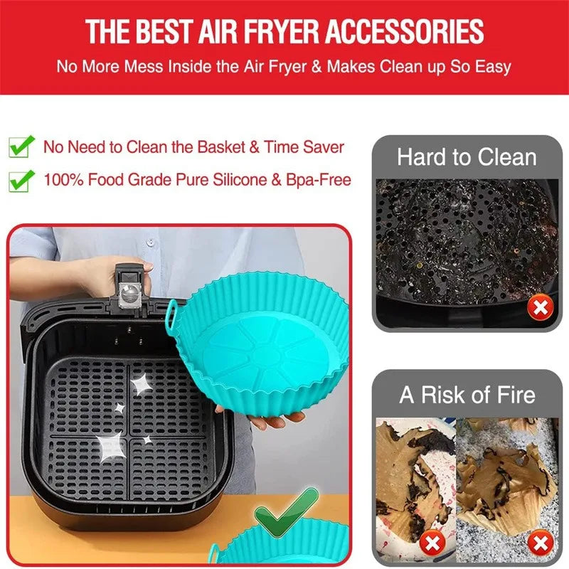 Silicone Baking Mold Set for Air Fryer, Cake Decorating Tools, Muffin Pans, Kitchen Utensils & Aerogrill Accessories