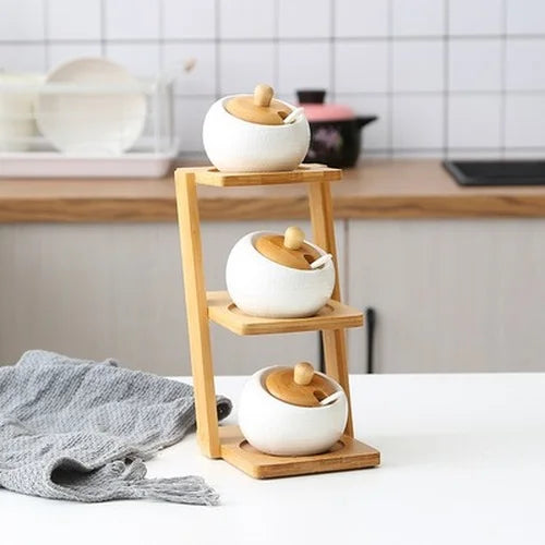 European White Porcelain Seasoning Jar with Lid Household Kitchen Utensils Pepper Bottle Grain Storage Tank Pepper Spice Box Jar