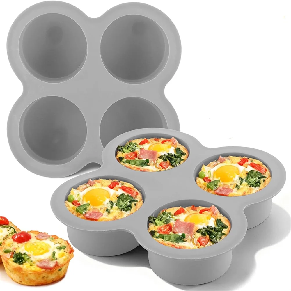 Air Fryer Egg Mold, 4 Cups Silicone Air Fryer Baking Pan Non-Stick for Egg Bites, Cupcake, Muffin, Tart, Frittata,Quiche