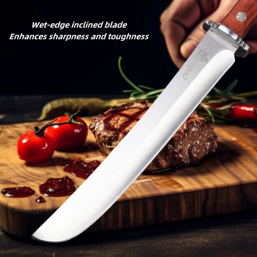 Big Bone Butcher Chopping Knife High Hardness Stainless Steel Kitchen Knife Wood Handle Meat Cleaver Utility Cooking Knife