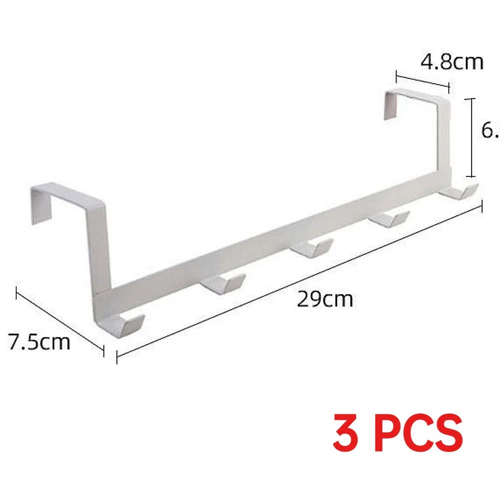 Over The Door 5 Hooks Hanger Space Saving Organizer for Hanging Clothes Coats Towels Hats Bags in Bathroom Bedroom Kitchen
