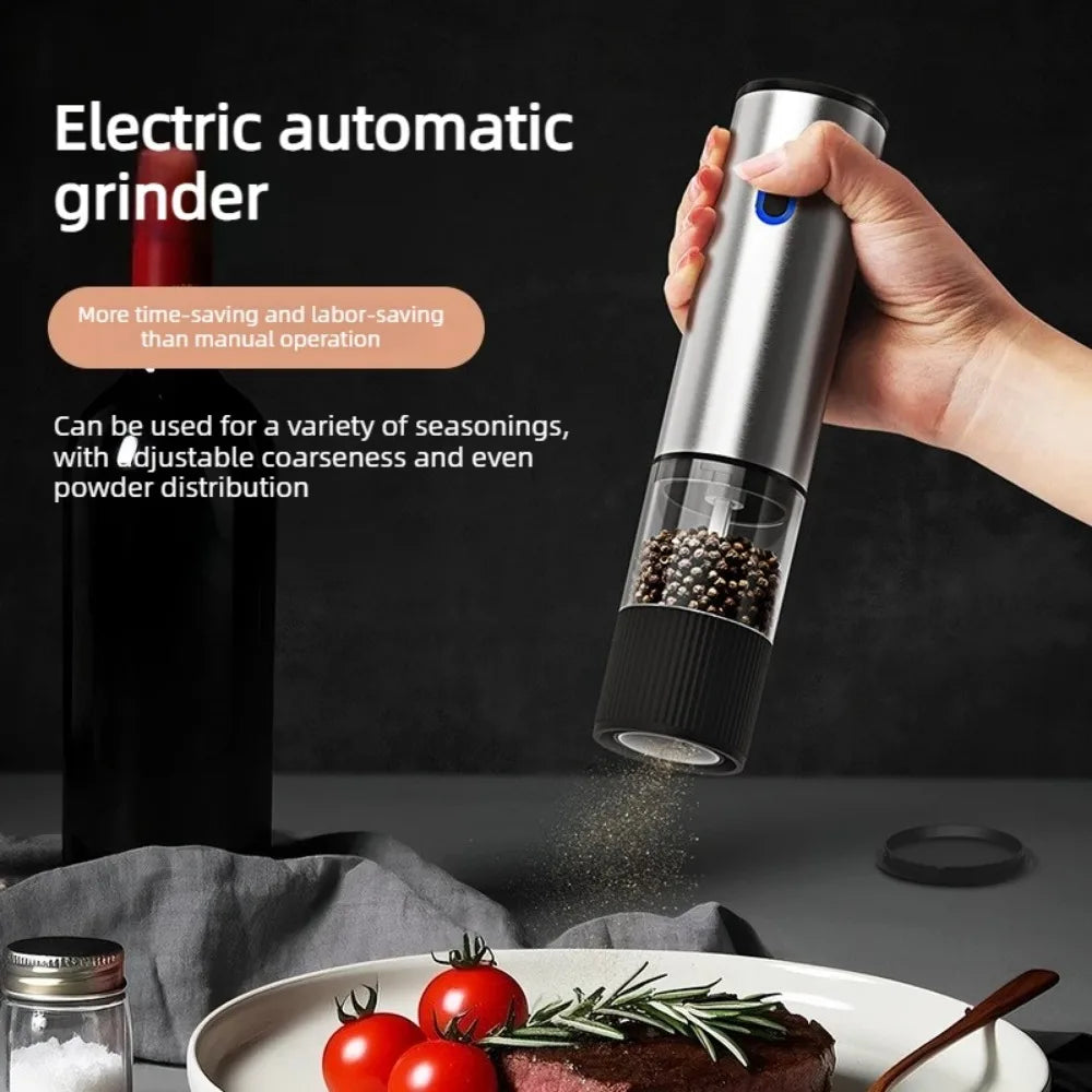 Automatic Electric Mill for Pepper Rechargeable Grinder with Adjustable Coarseness Practical Kitchen Tool for Daily Cooking
