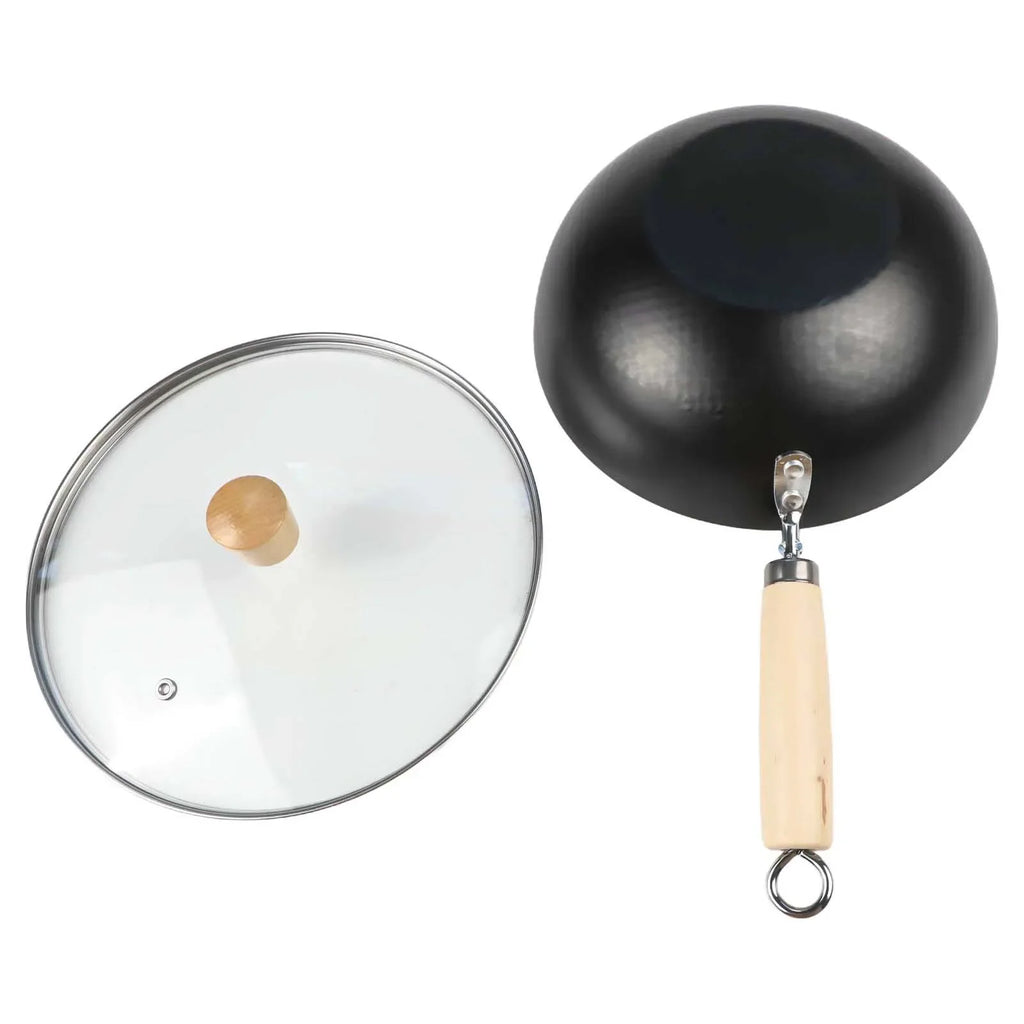 Cooking Events Iron Cookware Flat Bottom Wok For All Stoves Fryer Griddle 24CM Cooking Methods Easy Maintenance