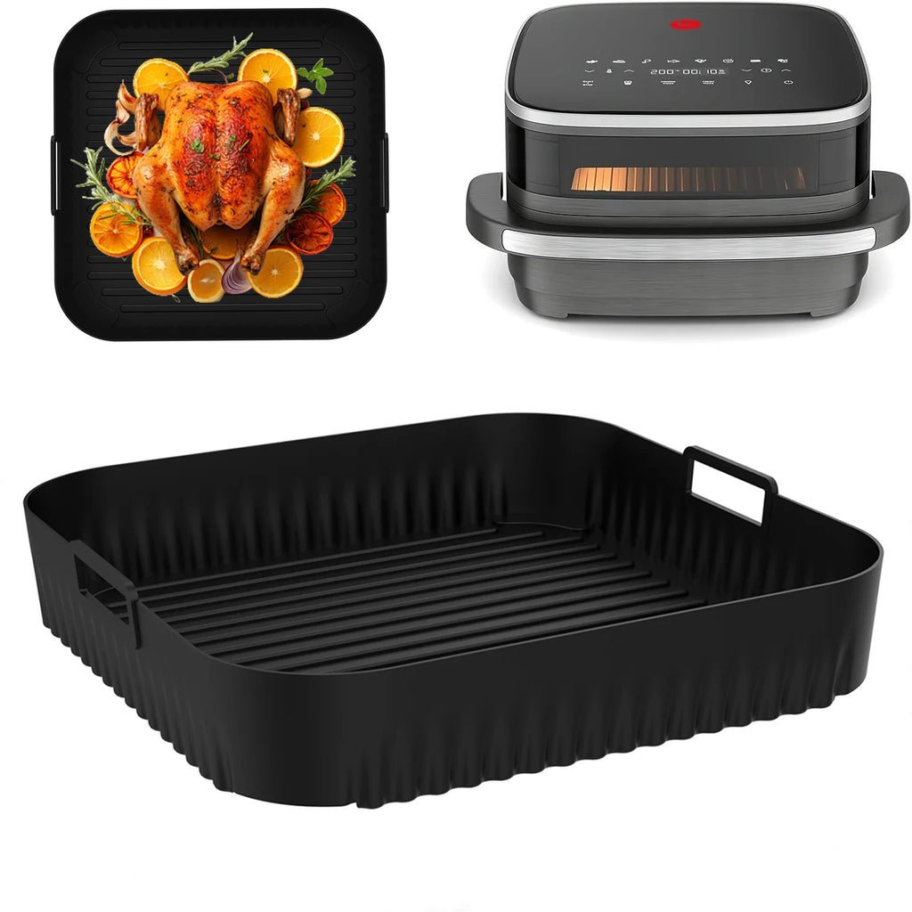 26cm Air Fryer Silicone Mold for Moulinex Easy Fry XL Surface Reusable AirFryer Silicone Tray Container Accessorie Easy To Clean