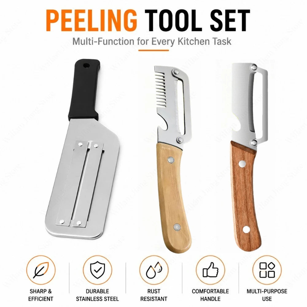 Fruit Vegetable Peeler Stainless Steel Paring Knife with Ergonomic Wood Handle Practical Kitchen Gadget for Daily Cooking Use
