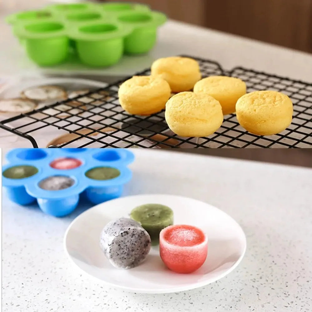 Silicone Egg Bite Molds Food Freezer Tray with Lid Reusable Storage Container Easy to Clean Air Fryer Accessories Baking Molds