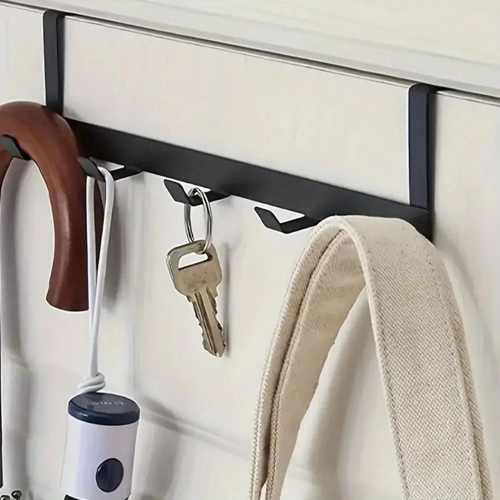 Over The Door 5 Hooks Hanger Space Saving Organizer for Hanging Clothes Coats Towels Hats Bags in Bathroom Bedroom Kitchen
