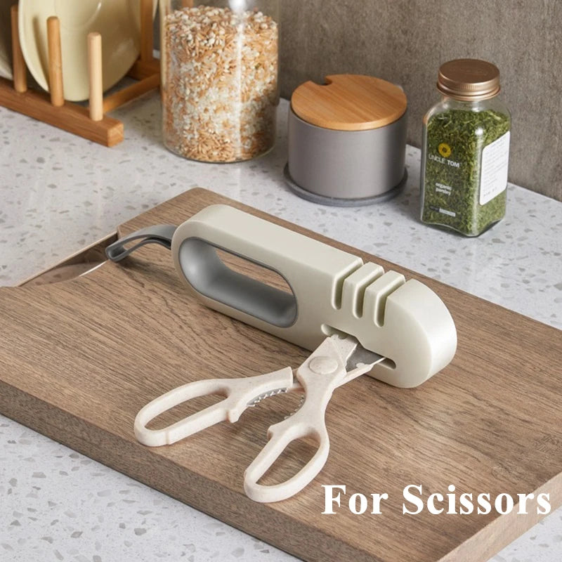 Multi-Functional Knife Sharpener Quick Sharpening 4 in 1 Handheld Knife Sharpener Stone - Non-slip Household Kitchen Accessories