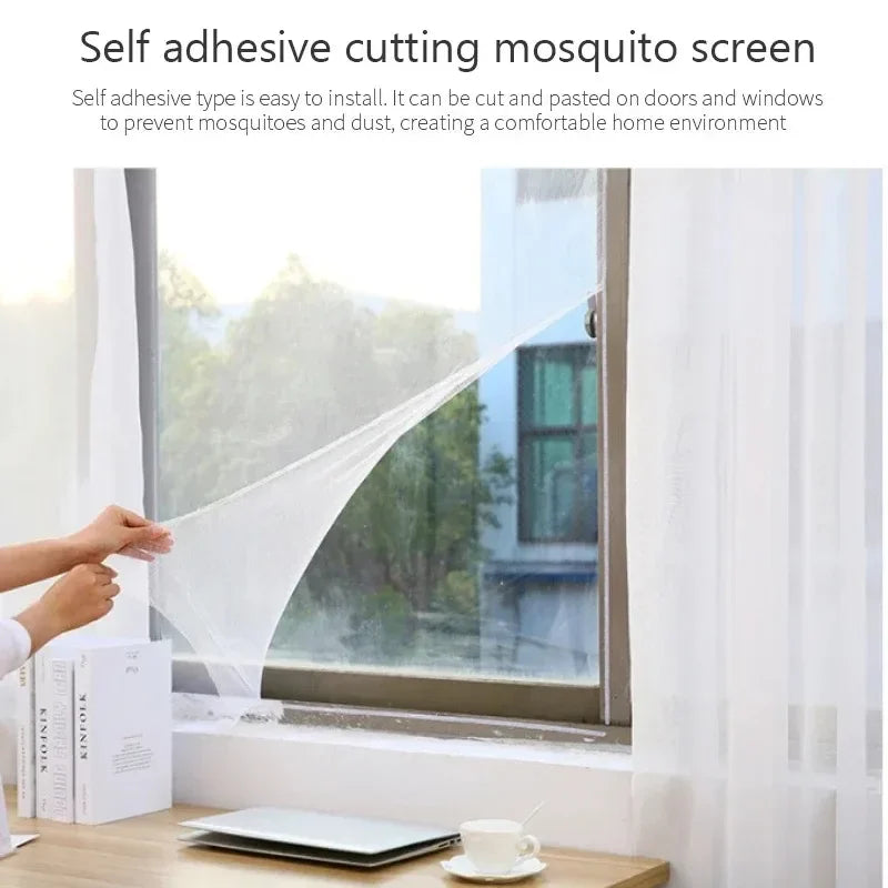 1PC No Drilling Self-Adhesive Window Mosquito Net, Anti-Mosquito Screen for Bedroom, Kitchen & Outdoor Use