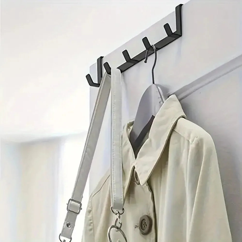 Over The Door 5 Hooks Hanger Space Saving Organizer for Hanging Clothes Coats Towels Hats Bags in Bathroom Bedroom Kitchen
