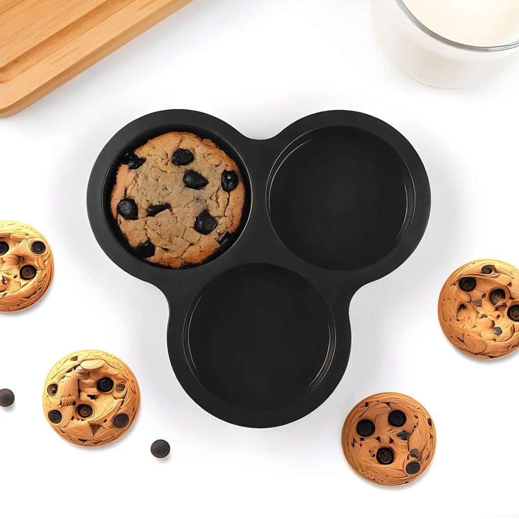 Silicone Egg Cups for Air Fryer 3-Cavity Egg Mould Silicone Air Fryer Cups for Small Cakes Puddings Hamburgers Breakfast