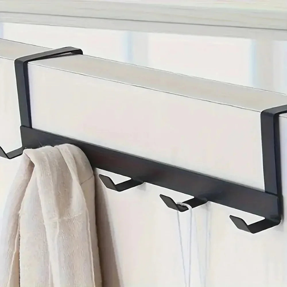 Over The Door 5 Hooks Hanger Space Saving Organizer for Hanging Clothes Coats Towels Hats Bags in Bathroom Bedroom Kitchen