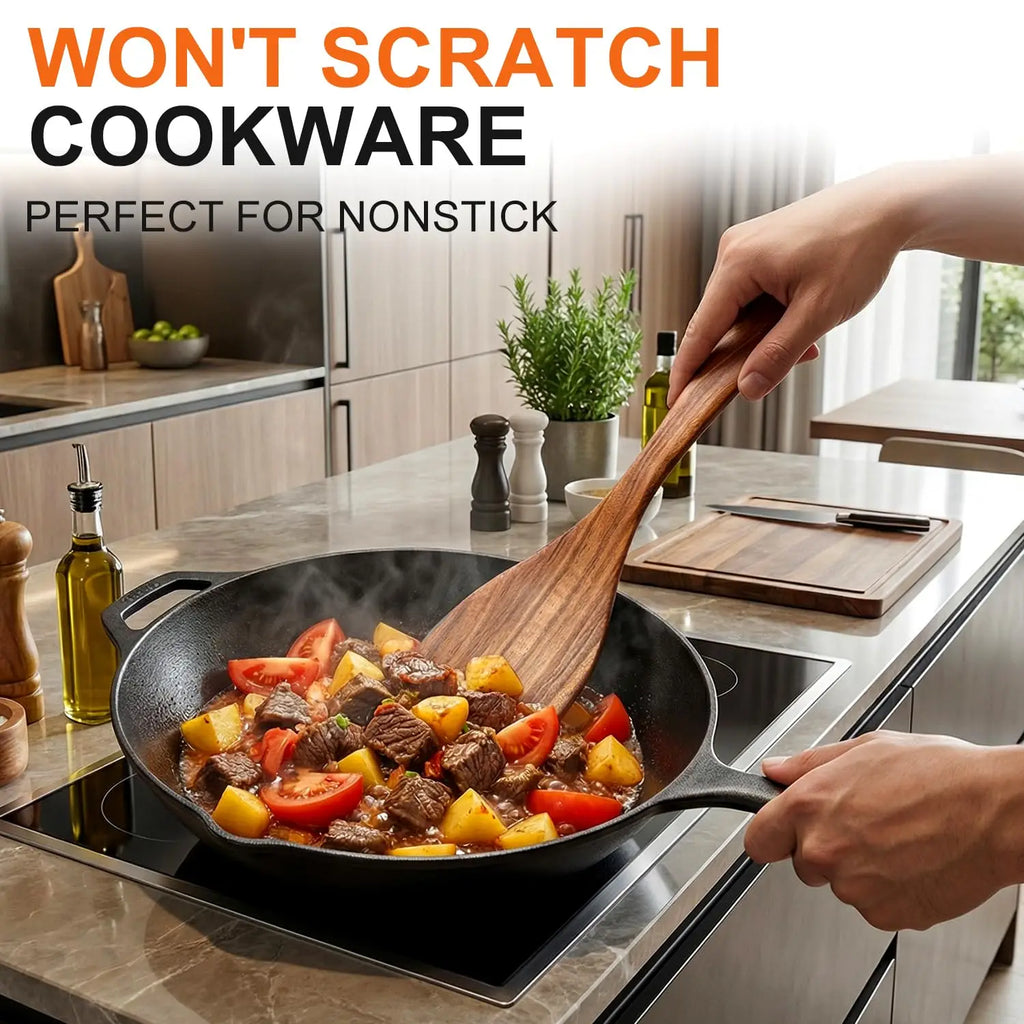 Kitchen 6/10 Pack Wooden Spoons for Cooking – Natural Teak Wooden Utensil Set, Easy to Clean, Durable, Smooth with Comfort Grip