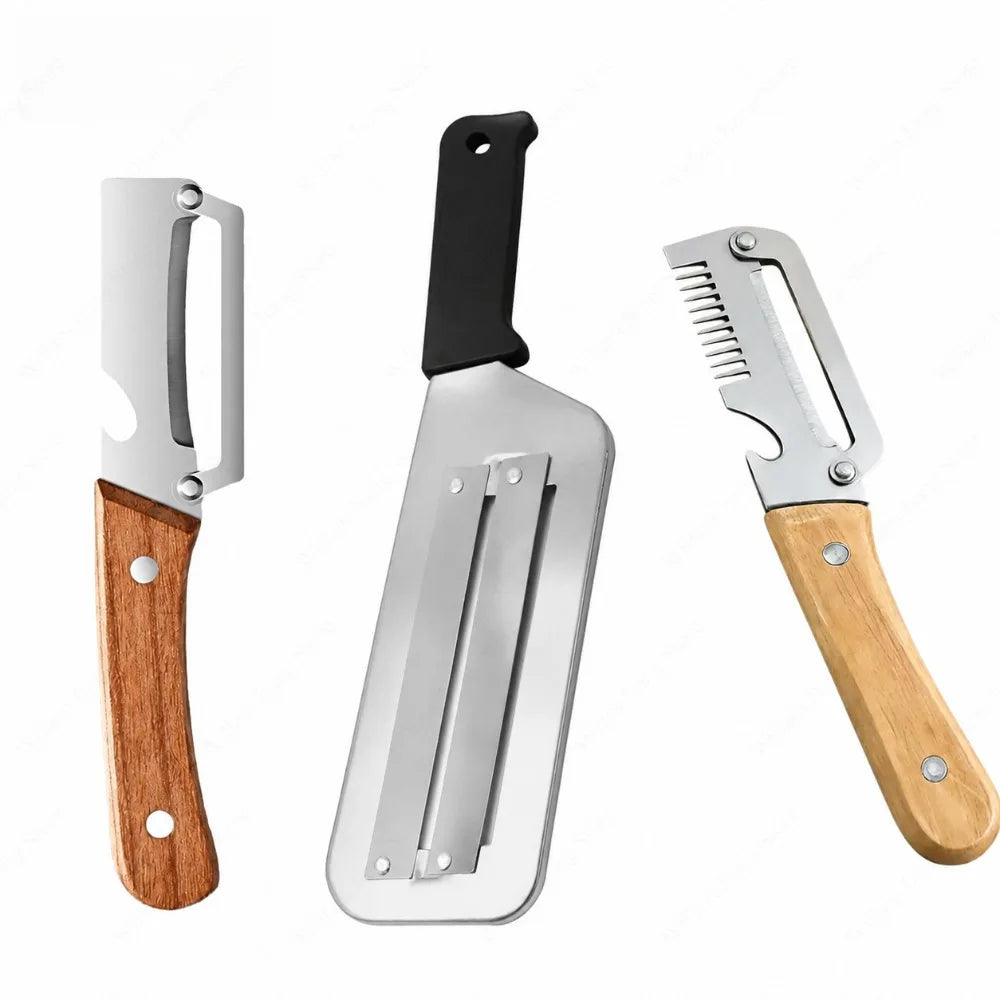 Fruit Vegetable Peeler Stainless Steel Paring Knife with Ergonomic Wood Handle Practical Kitchen Gadget for Daily Cooking Use