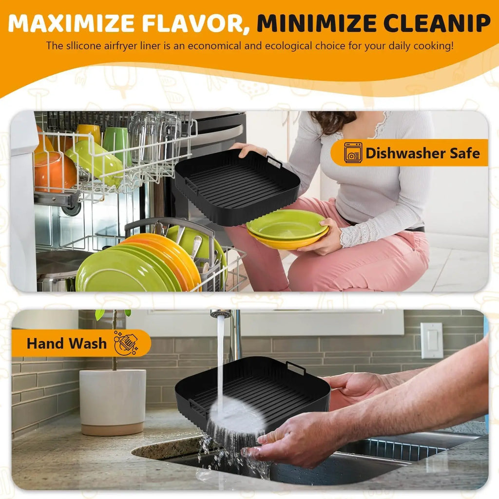26cm Air Fryer Silicone Mold for Moulinex Easy Fry XL Surface Reusable AirFryer Silicone Tray Container Accessorie Easy To Clean