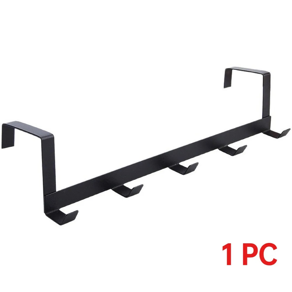 Over The Door 5 Hooks Hanger Space Saving Organizer for Hanging Clothes Coats Towels Hats Bags in Bathroom Bedroom Kitchen