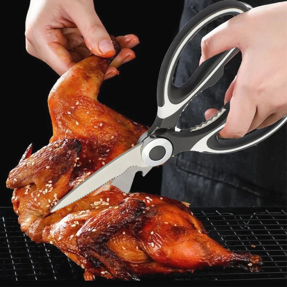 Multifunctional Scissors Kitchen Stainless Steel Scissors Chicken Bone Meat Fish Killing Dedicated Household Gadgets Scissors