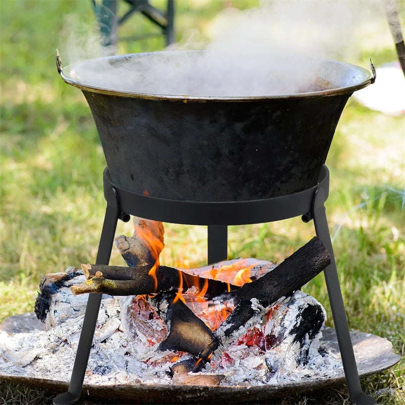 Cooking Tripod for Campfire, Folding Camping Tripod Grill Open Fire Cooking Stand, Heavy-Duty Tripod Stand for Campfire Cooking