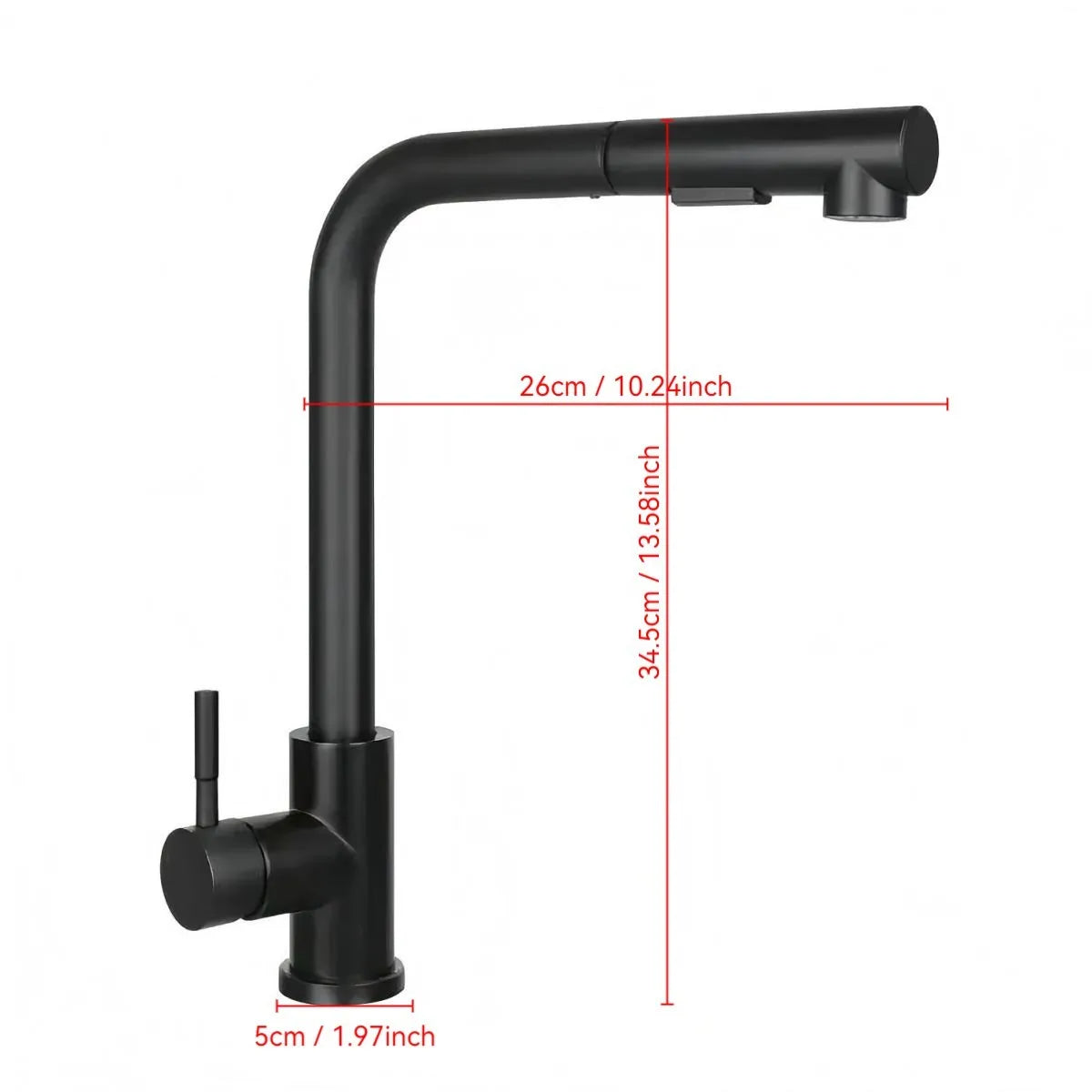 Black Pull Out Kitchen Sink Faucet Flexible 2 Modes Stream & Sprayer Nozzle Faucets Stainless Steel Hot Cold Wate Mixer Tap Deck