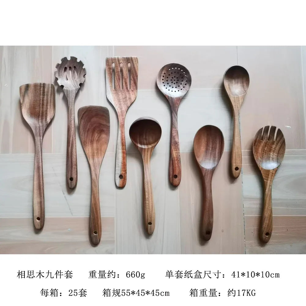 Kitchen 6/10 Pack Wooden Spoons for Cooking – Natural Teak Wooden Utensil Set, Easy to Clean, Durable, Smooth with Comfort Grip