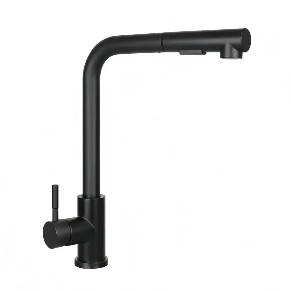 Black Pull Out Kitchen Sink Faucet Flexible 2 Modes Stream & Sprayer Nozzle Faucets Stainless Steel Hot Cold Wate Mixer Tap Deck