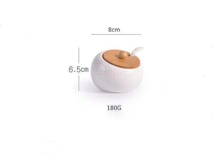 European White Porcelain Seasoning Jar with Lid Household Kitchen Utensils Pepper Bottle Grain Storage Tank Pepper Spice Box Jar