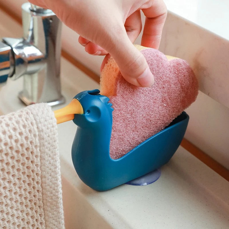 Kitchen Dishcloth Rack Sink Drainer And Storage Rack Suitable For Kitchens And Bathrooms. It Can Store Sponges And Dishcloths