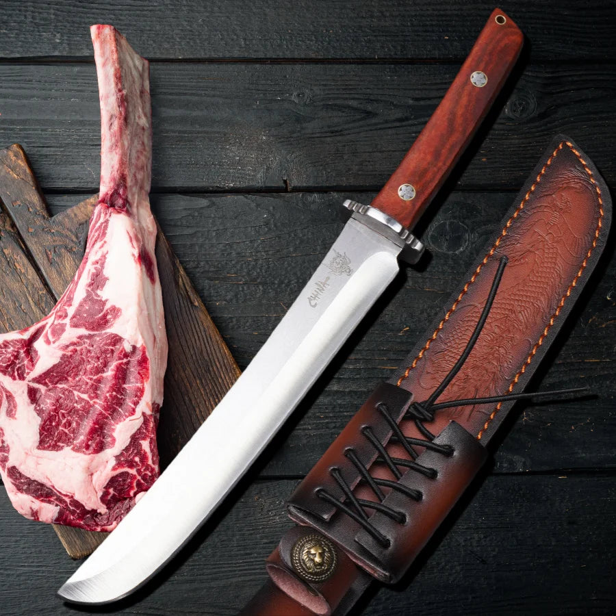 Big Bone Butcher Chopping Knife High Hardness Stainless Steel Kitchen Knife Wood Handle Meat Cleaver Utility Cooking Knife