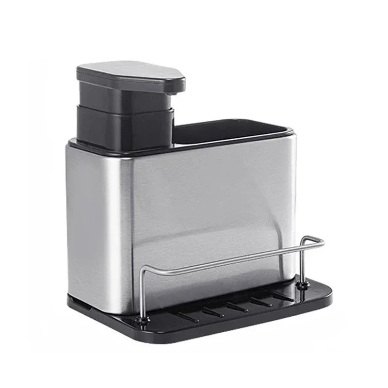3-in-1 Kitchen Soap Dispenser Stainless Steel Cutlery Holder Spoon Storage Kitchen Organizer Drainer Dish Drying Rack