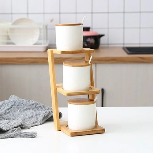 European White Porcelain Seasoning Jar with Lid Household Kitchen Utensils Pepper Bottle Grain Storage Tank Pepper Spice Box Jar