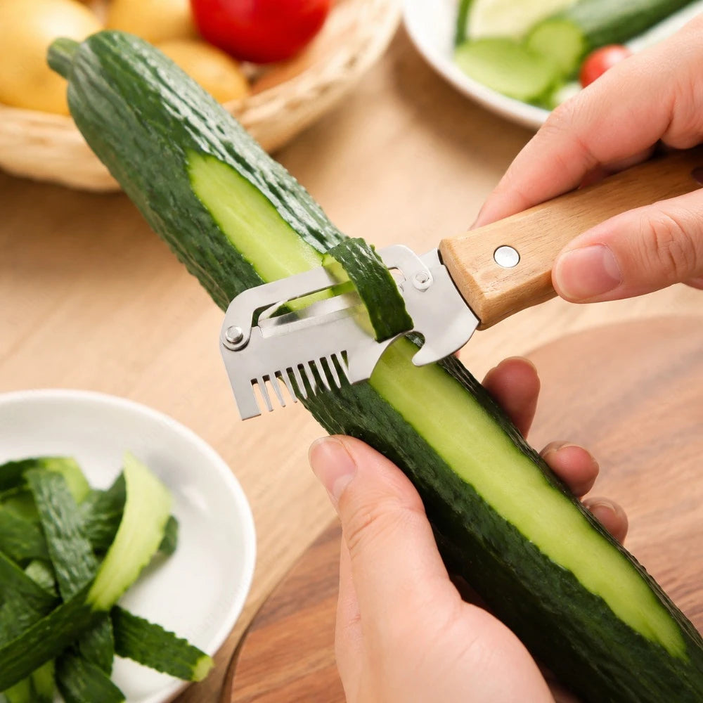 Fruit Vegetable Peeler Stainless Steel Paring Knife with Ergonomic Wood Handle Practical Kitchen Gadget for Daily Cooking Use