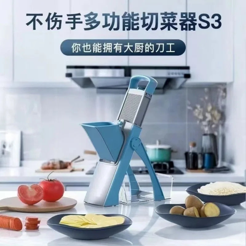 Multifunctional Vegetable Cutter Manual Slicer Shredder Grater Commercial Home Kitchen Chopper Gadget