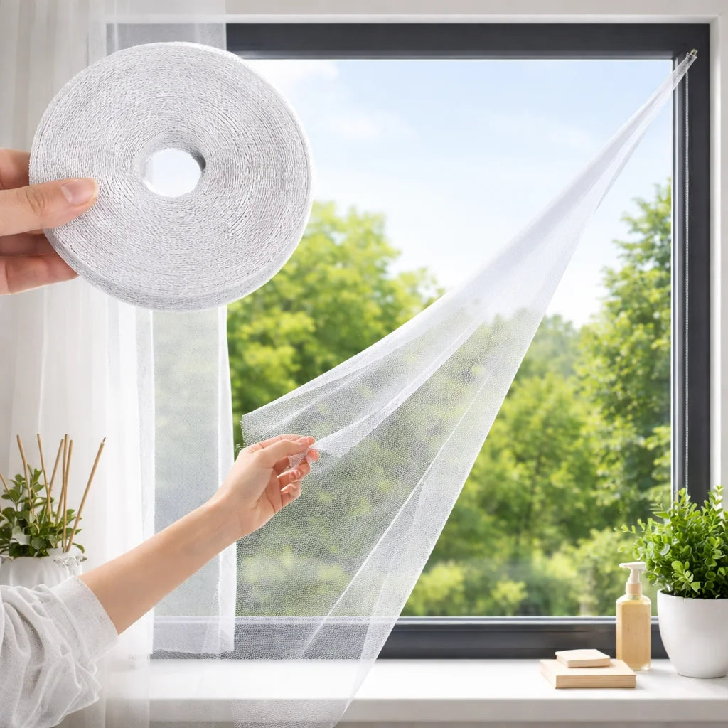 1PC No Drilling Self-Adhesive Window Mosquito Net, Anti-Mosquito Screen for Bedroom, Kitchen & Outdoor Use