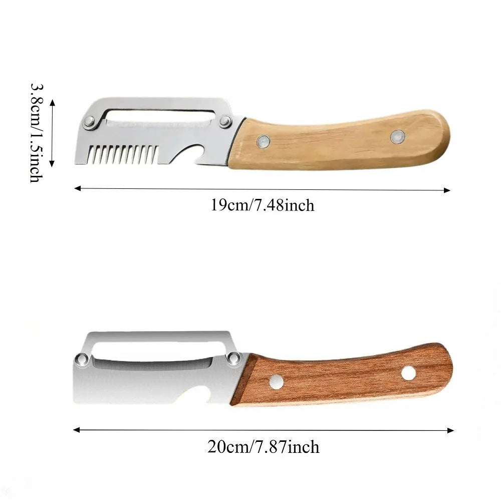 Fruit Vegetable Peeler Stainless Steel Paring Knife with Ergonomic Wood Handle Practical Kitchen Gadget for Daily Cooking Use