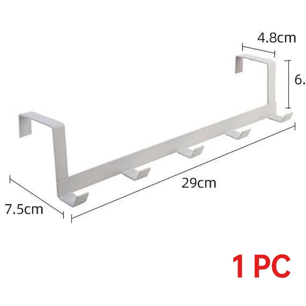 Over The Door 5 Hooks Hanger Space Saving Organizer for Hanging Clothes Coats Towels Hats Bags in Bathroom Bedroom Kitchen