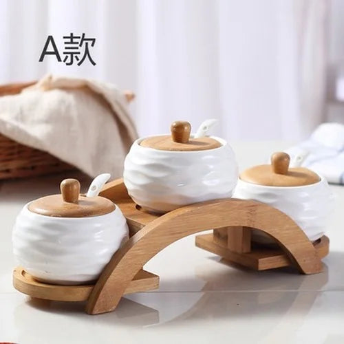 European White Porcelain Seasoning Jar with Lid Household Kitchen Utensils Pepper Bottle Grain Storage Tank Pepper Spice Box Jar