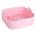21CM Silicone Air Fryer Pot Tray BBQ Barbecue Pad Plate Airfryer Oven Baking Mold Pot Food Safe Reusable Square Air Fryer Pan