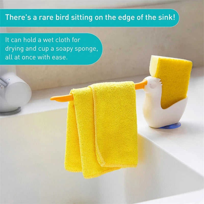 Kitchen Dishcloth Rack Sink Drainer And Storage Rack Suitable For Kitchens And Bathrooms. It Can Store Sponges And Dishcloths