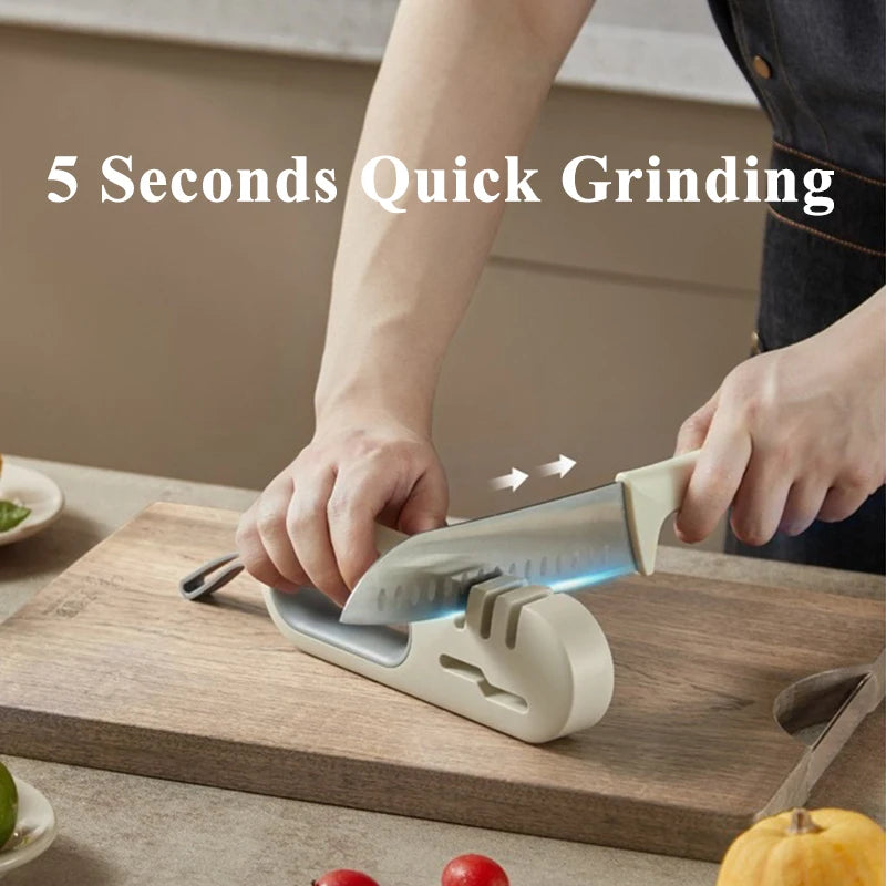 Multi-Functional Knife Sharpener Quick Sharpening 4 in 1 Handheld Knife Sharpener Stone - Non-slip Household Kitchen Accessories
