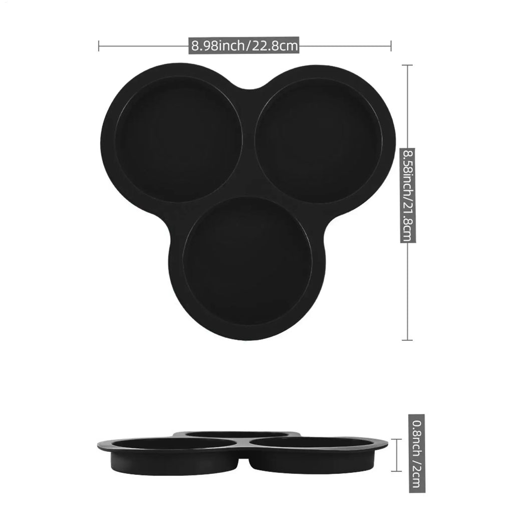 Silicone Egg Cups for Air Fryer 3-Cavity Egg Mould Silicone Air Fryer Cups for Small Cakes Puddings Hamburgers Breakfast