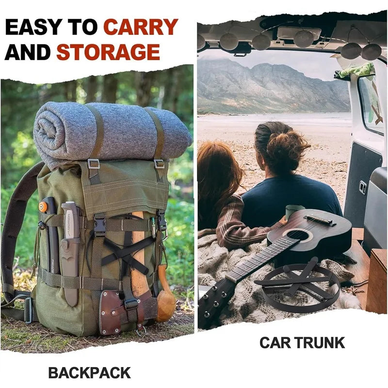 Cooking Tripod for Campfire, Folding Camping Tripod Grill Open Fire Cooking Stand, Heavy-Duty Tripod Stand for Campfire Cooking