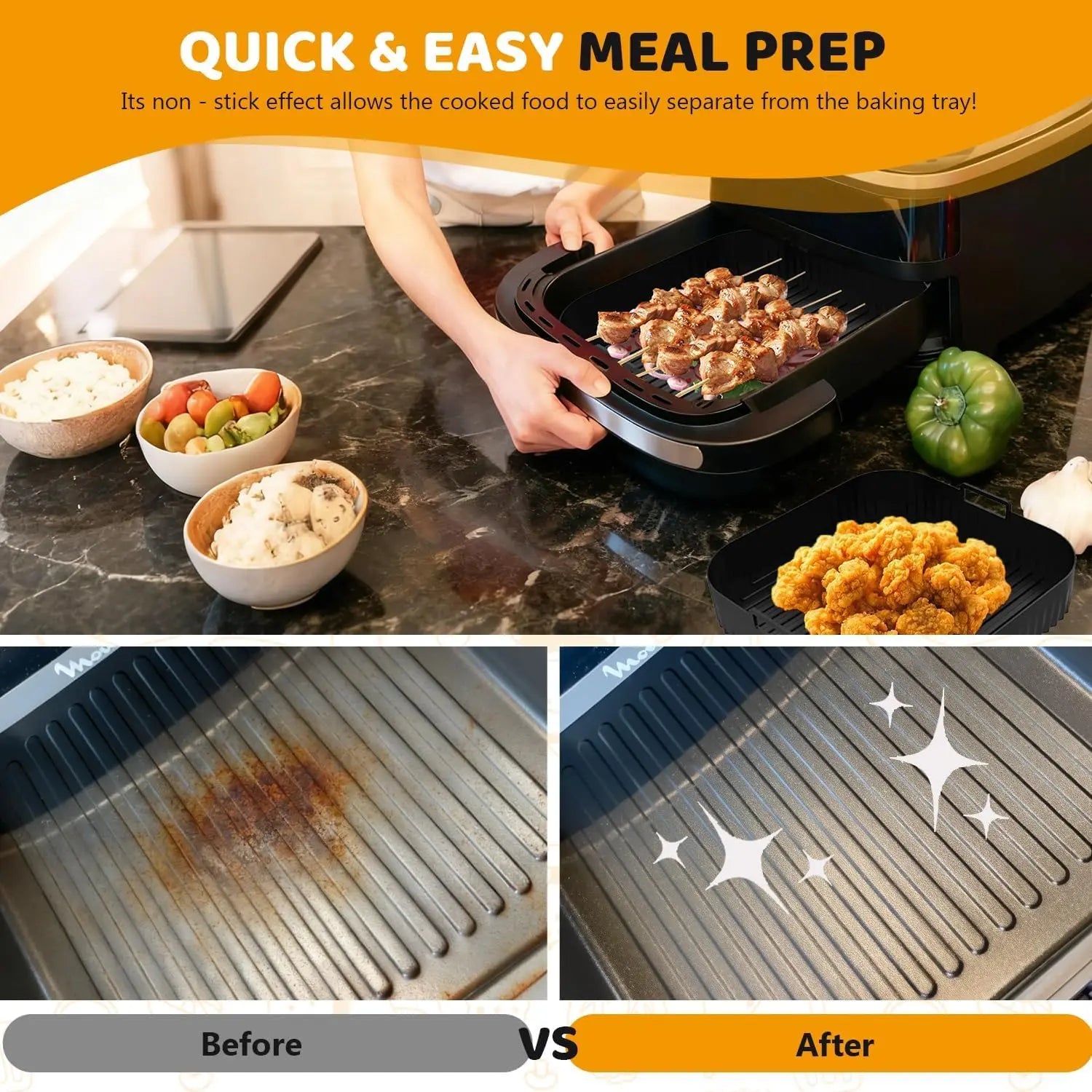 26cm Air Fryer Silicone Mold for Moulinex Easy Fry XL Surface Reusable AirFryer Silicone Tray Container Accessorie Easy To Clean